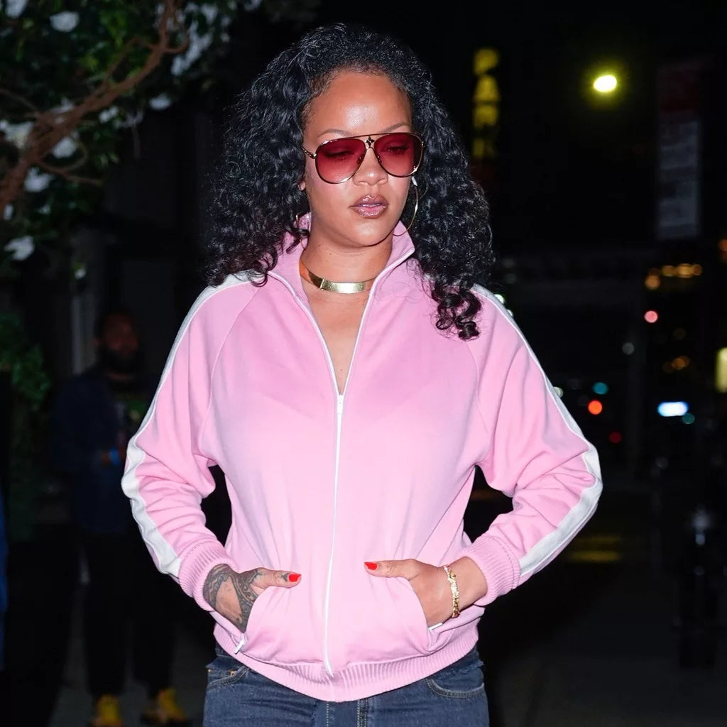 NYC 2026 Rihanna Retro Pink Track Jacket