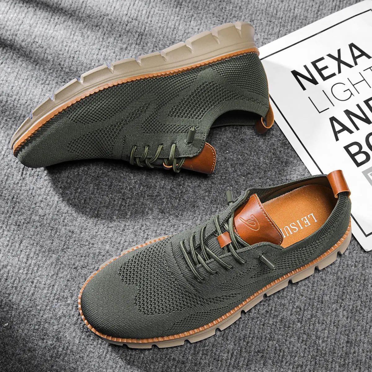 Optew Men’s Ultra-Cushioned Breathable Knit Sneakers