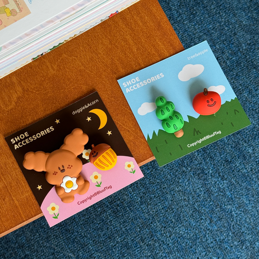 Bluuf Tag - Dog, Acorn, Apple & Tree Shoe Charms