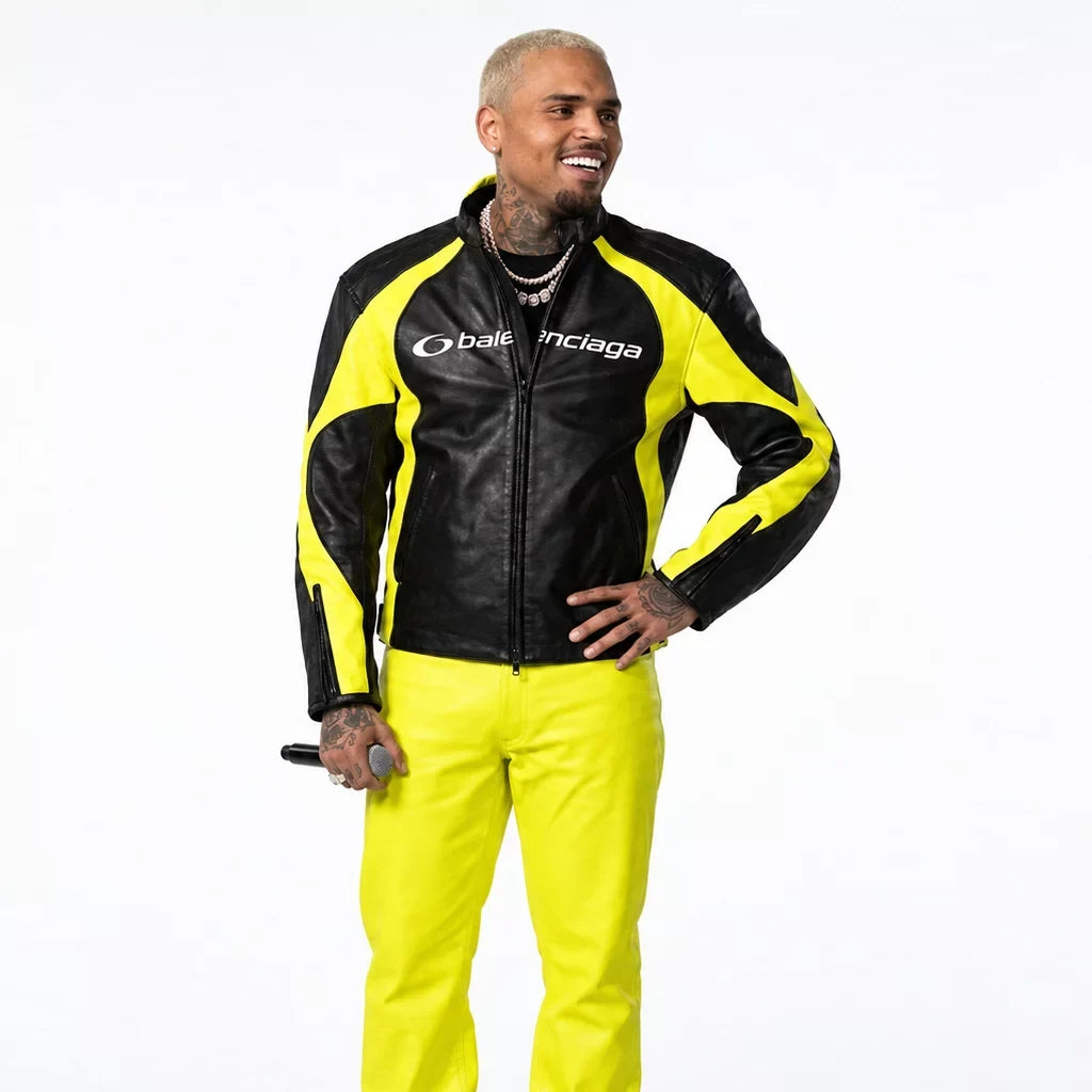 R&B Tour Balenciaga 2026 Chris Brown Leather Jacket