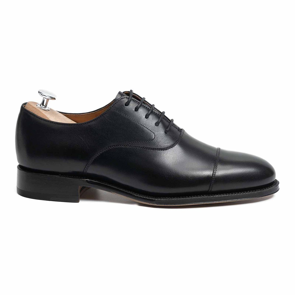 101198 - Black Calf Cap Toe Oxford - E