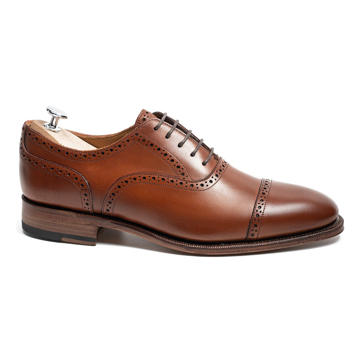 101513 - Tan Antique Calf Brogued Cap Toe Oxford - E