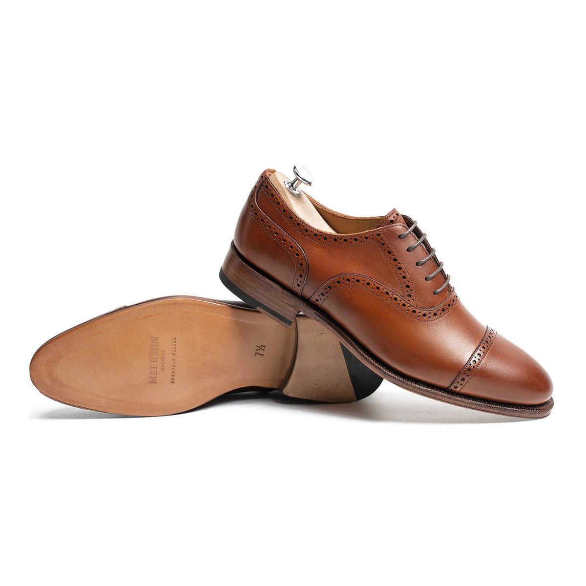 101513 - Tan Antique Calf Brogued Cap Toe Oxford - E
