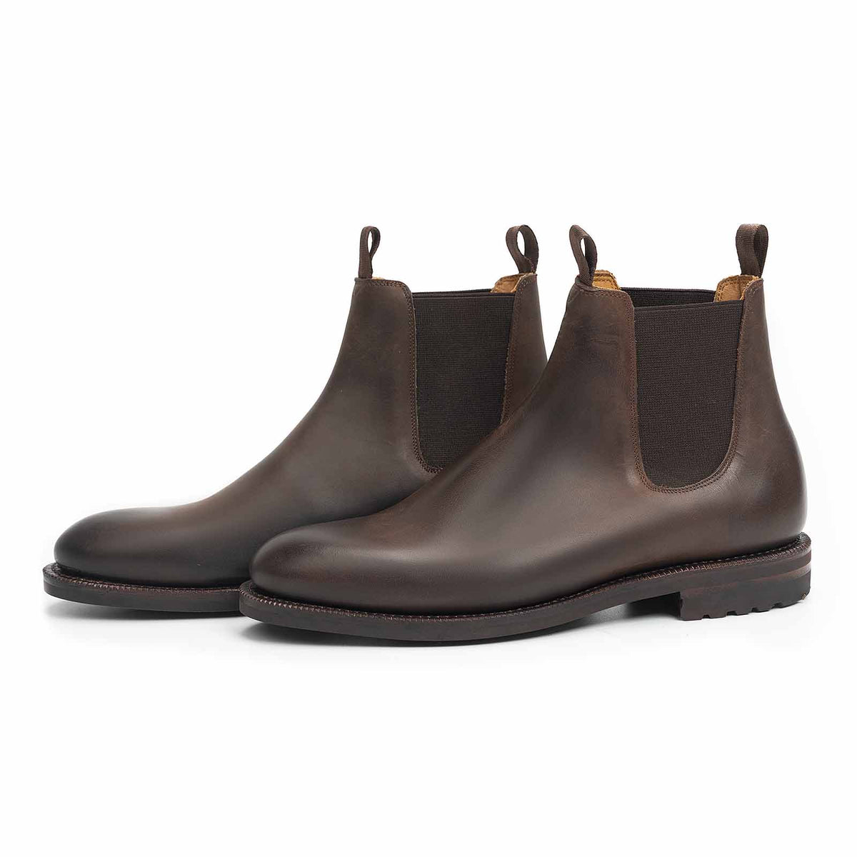 514015 - Brown Waxy Calf Wholecut Chelsea Boot - E