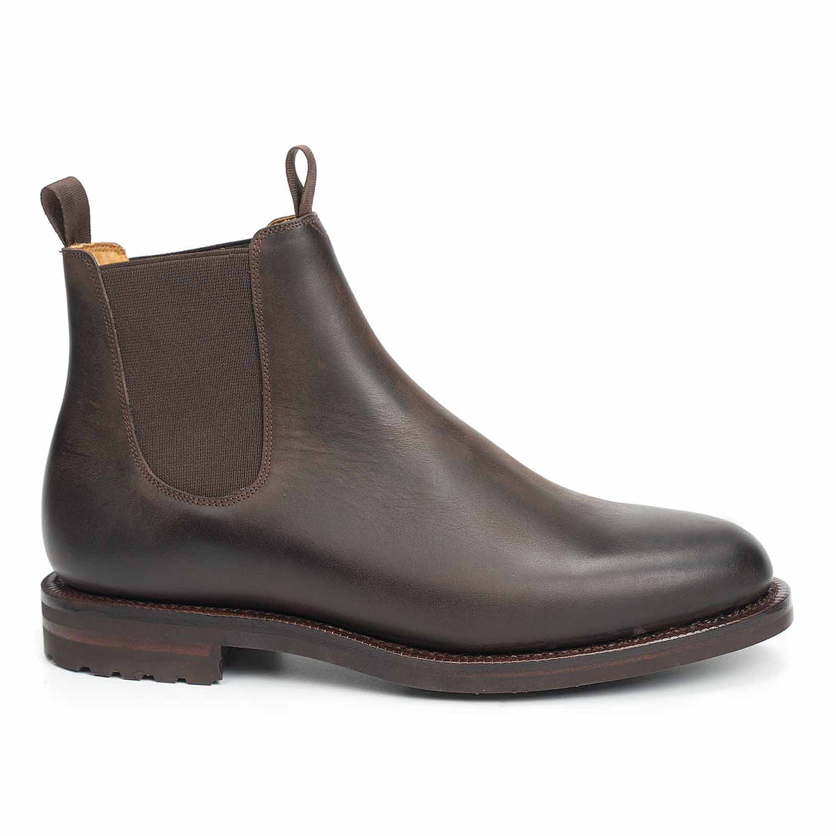 514015 - Brown Waxy Calf Wholecut Chelsea Boot - E