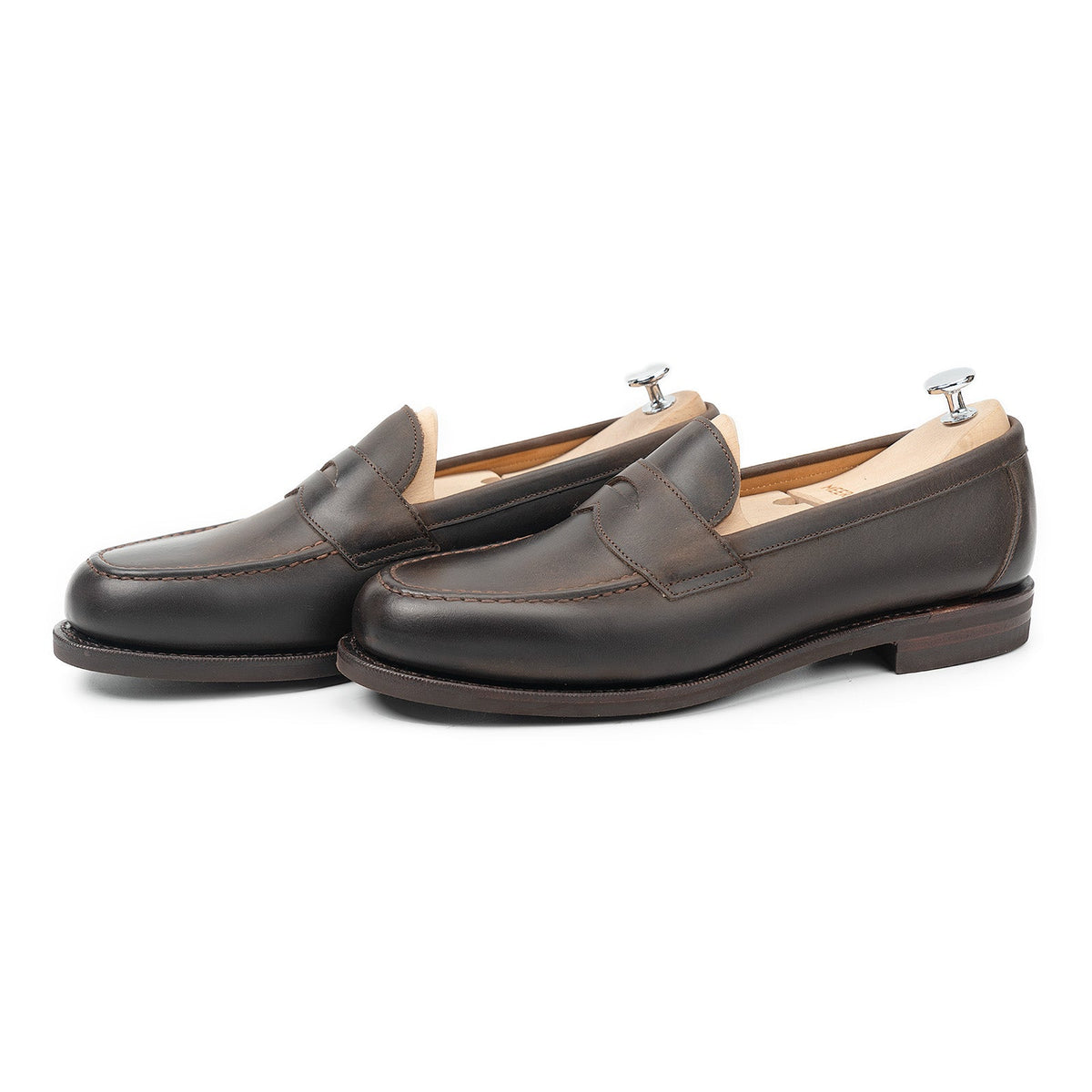 514040 - Brown Waxy Calf Penny Loafer - E