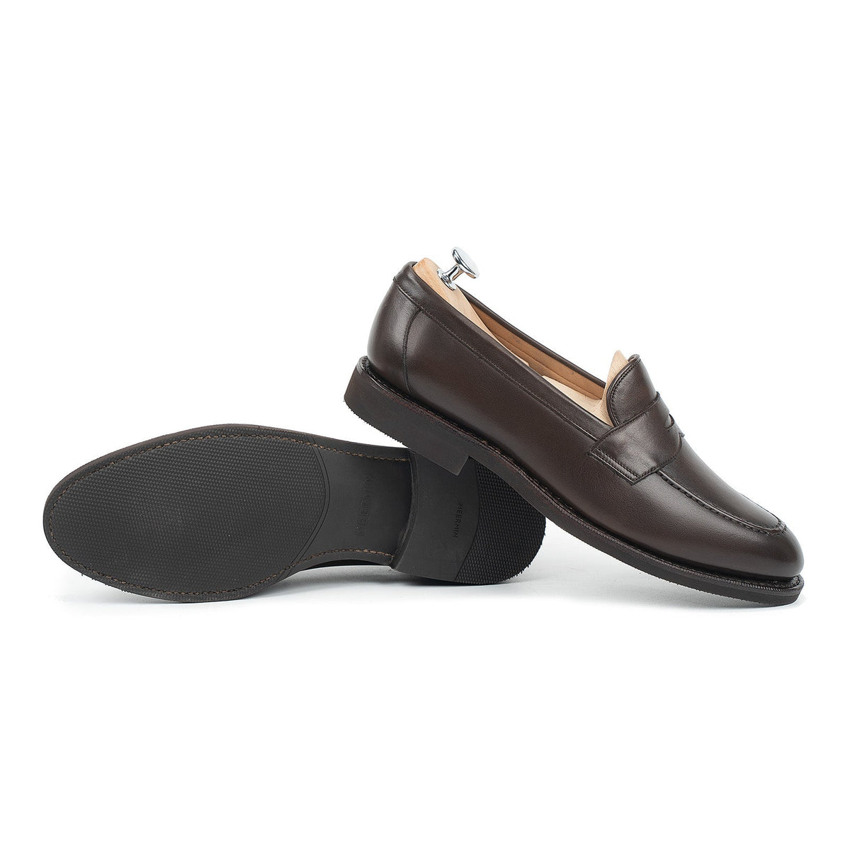 514045 - Brown Silkcalf Penny Loafer - E
