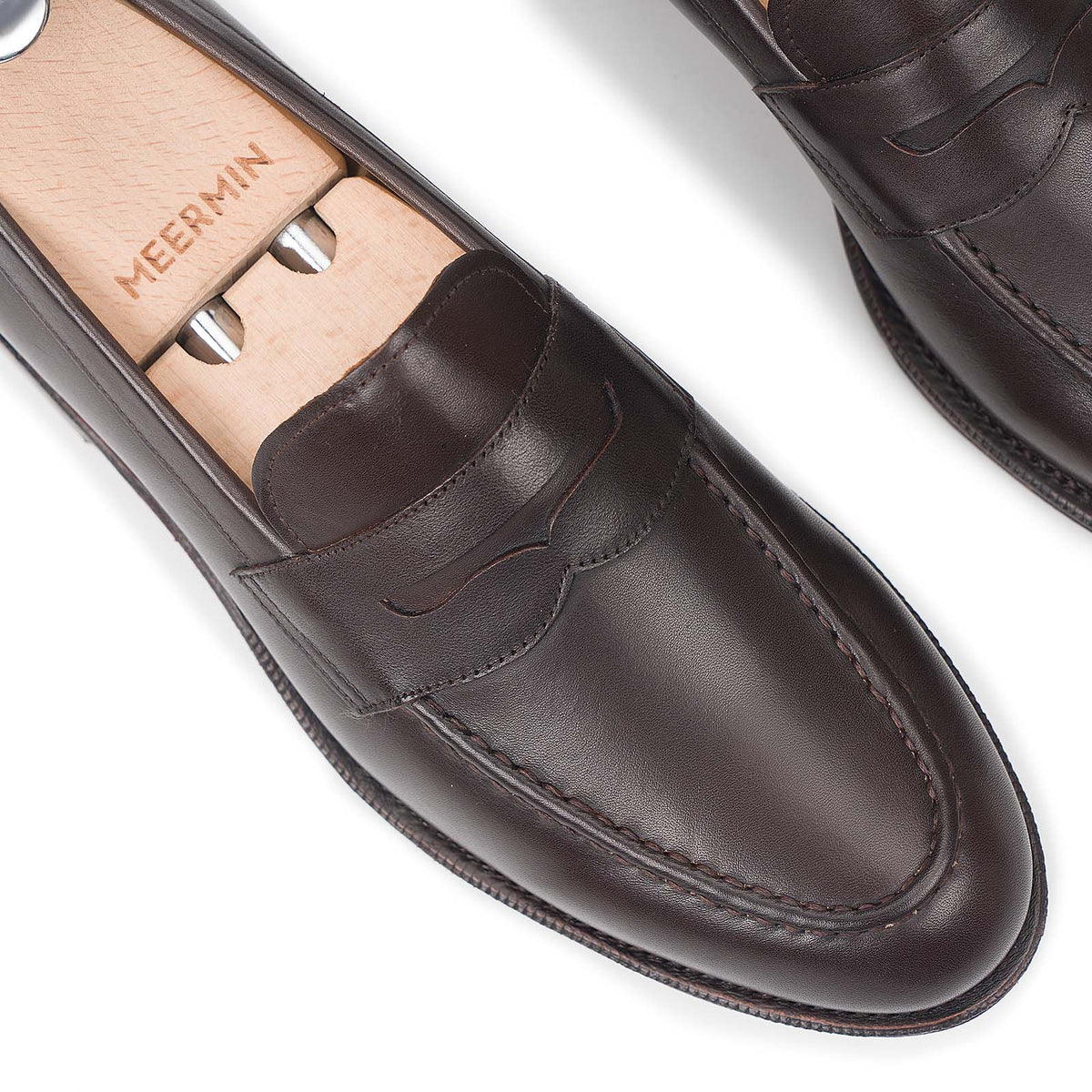 514084 - Expresso Antique Calf Penny Loafer - E