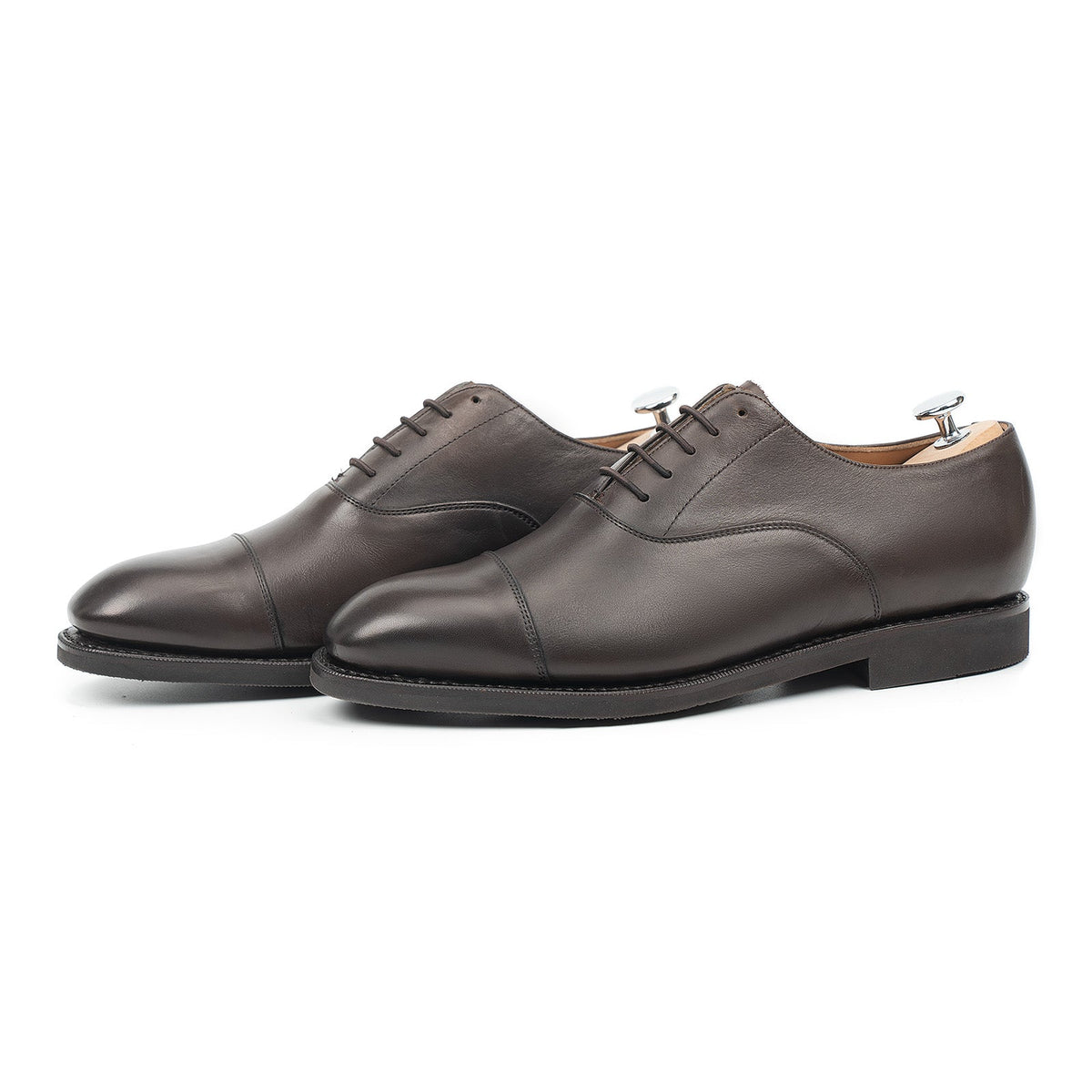 514150 - Brown Silkcalf Cap Toe Oxford - E