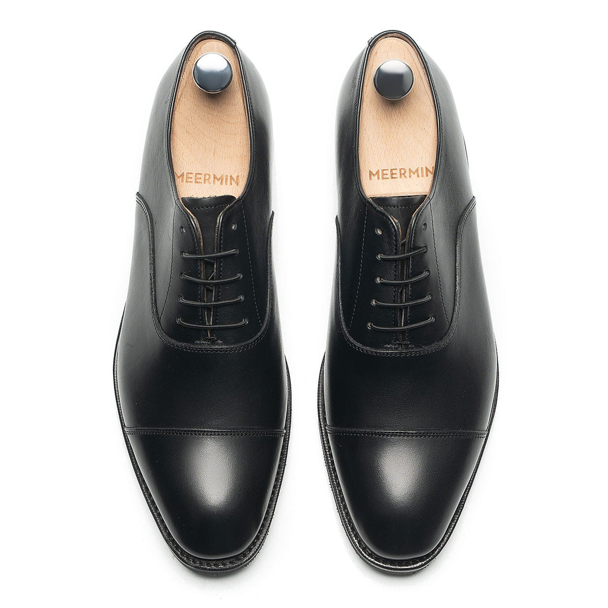 514150 - Black Silkcalf Cap Toe Oxford - E