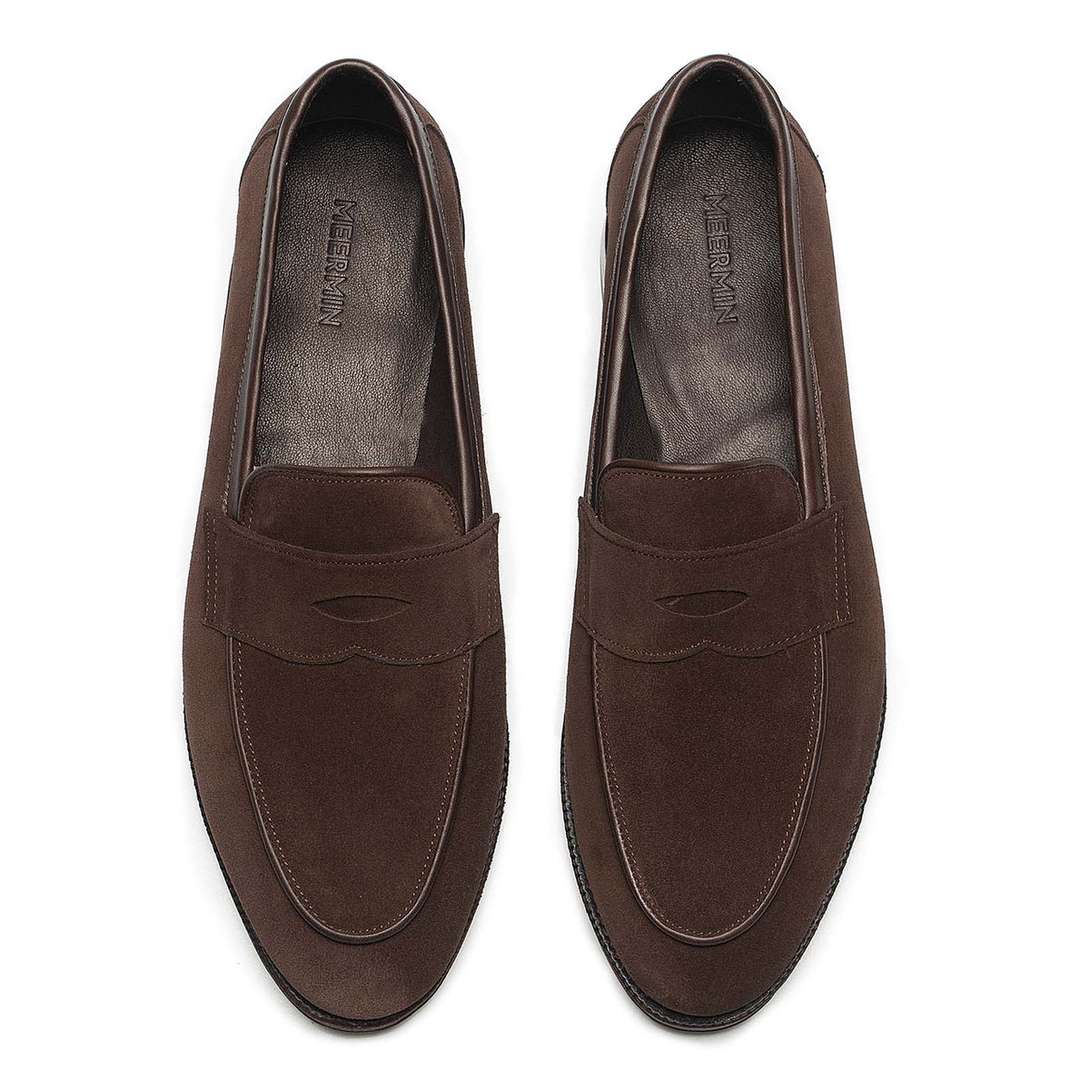 514270 - Brown Suede Penny Loafer - E