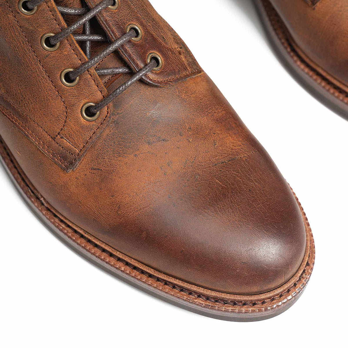 514686 - Autumn Spice Waxy Kudu Plain Toe Boot - E