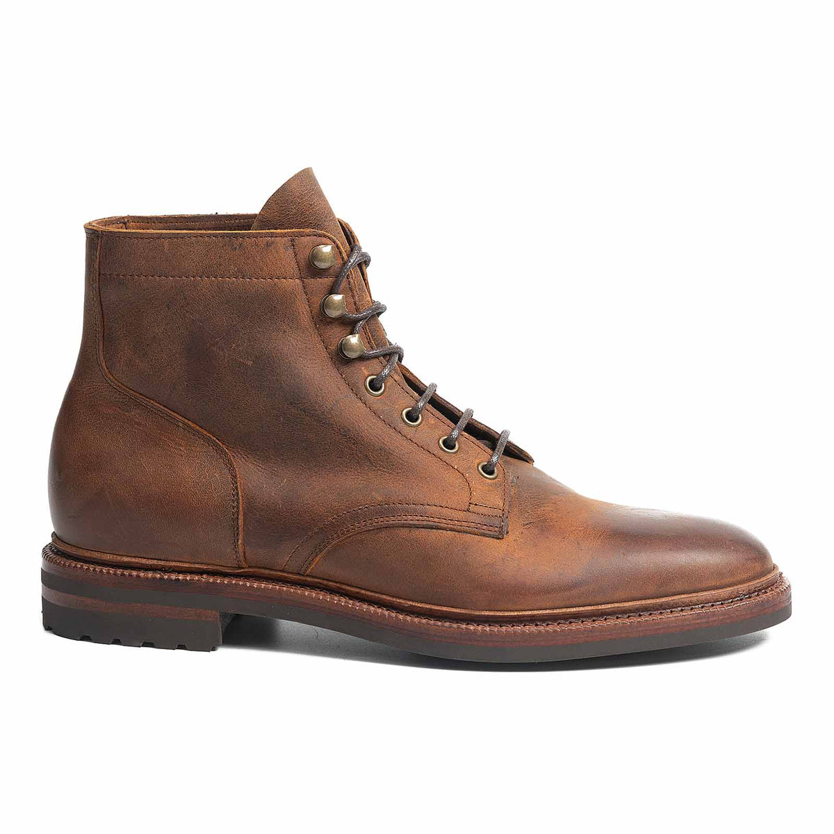 514686 - Autumn Spice Waxy Kudu Plain Toe Boot - E
