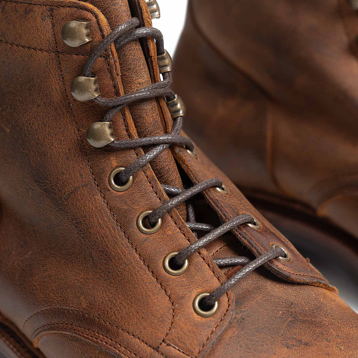 514686 - Autumn Spice Waxy Kudu Plain Toe Boot - E