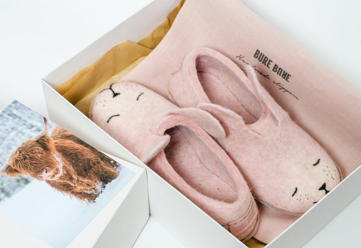 Women's Bunny Felted Wool Slippers