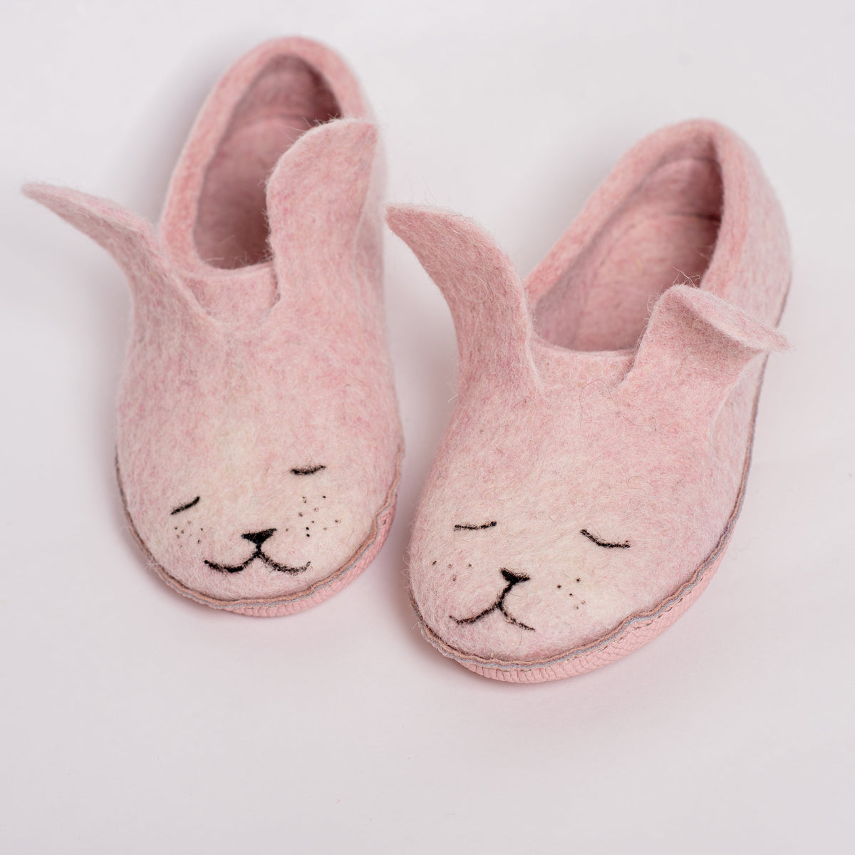 Women's Bunny Felted Wool Slippers