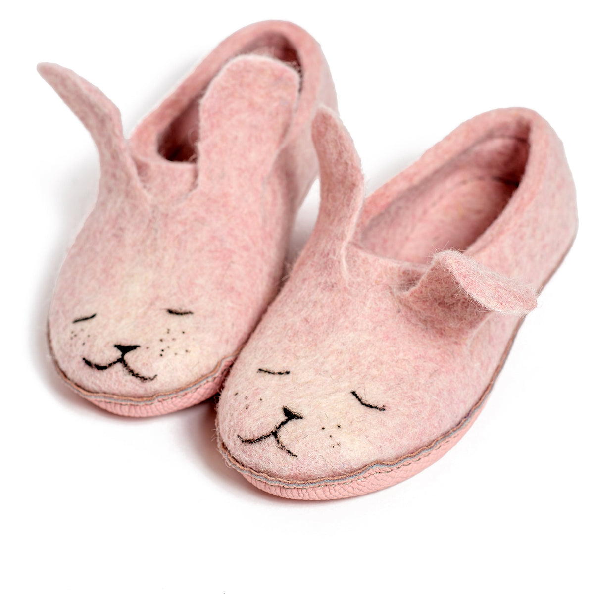 Women's Bunny Felted Wool Slippers