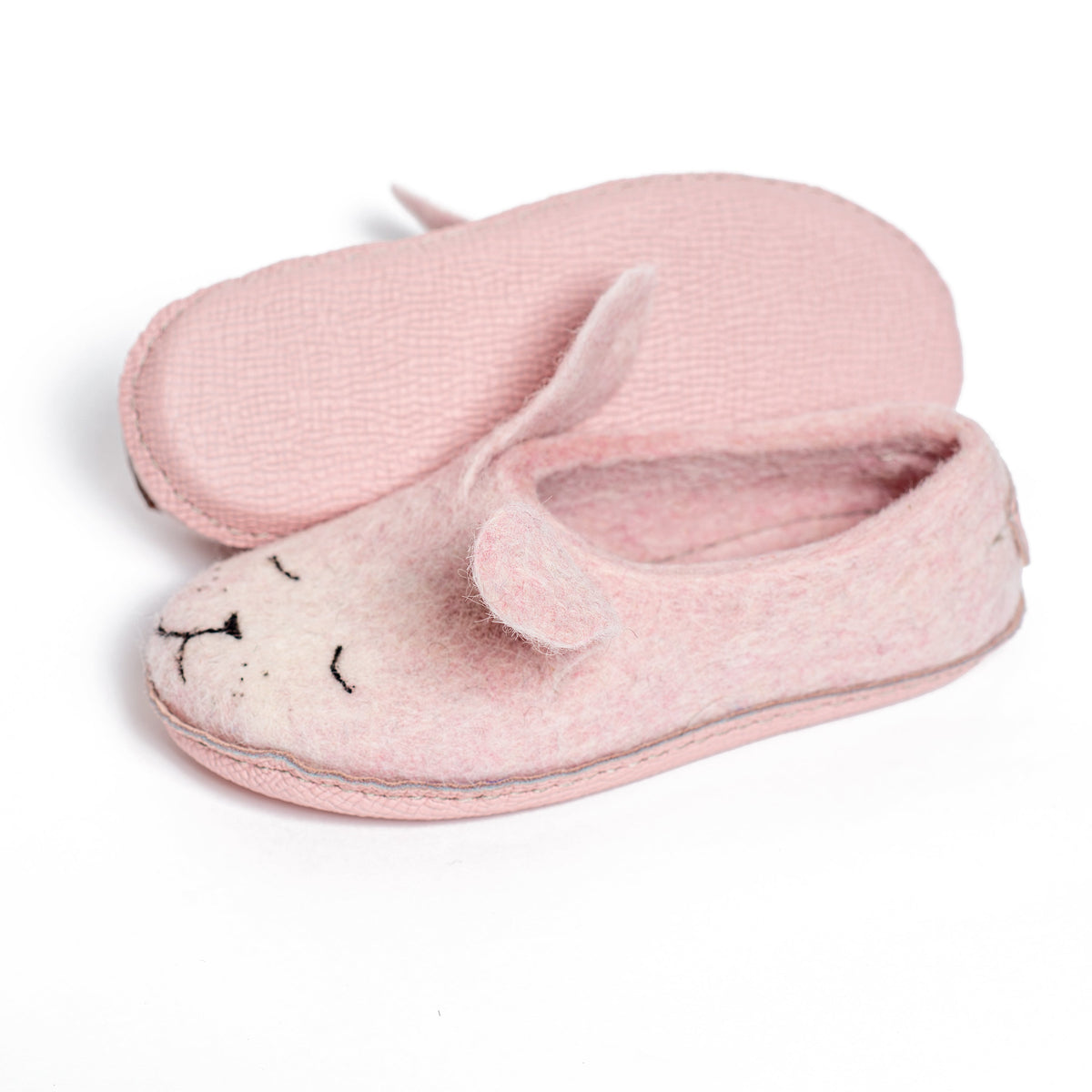 Women's Bunny Felted Wool Slippers
