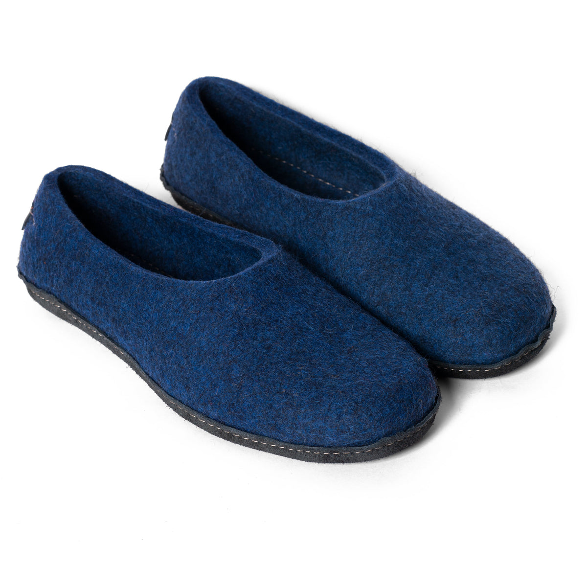 Women's Dark Blue Felted Wool Slippers