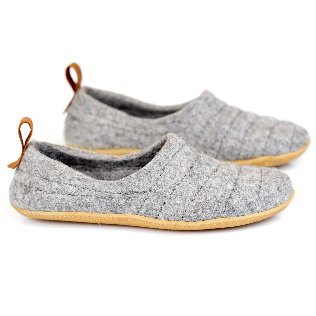 Women's Gray COCOON Wool Slippers