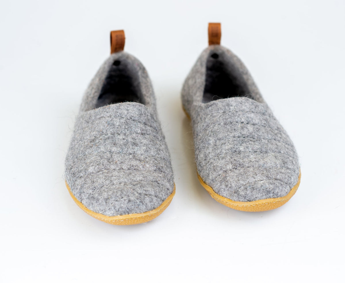 Women's Gray COCOON Wool Slippers