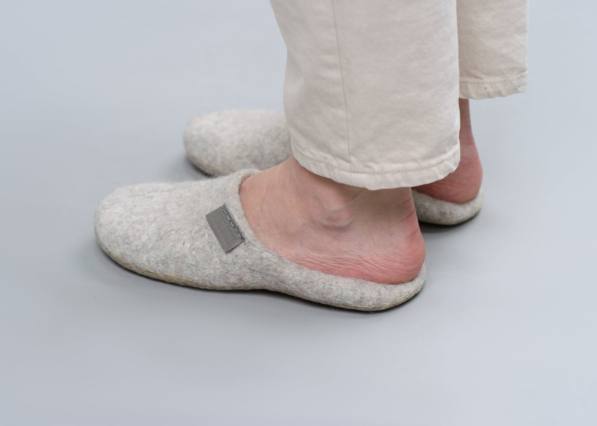 Women's Silk & Alpaca Backless Slippers