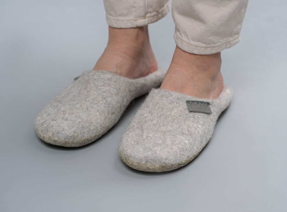Women's Silk & Alpaca Backless Slippers