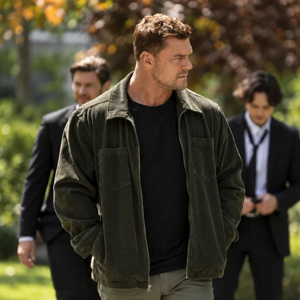 Reacher S04 Alan Ritchson Olive Green Jacket