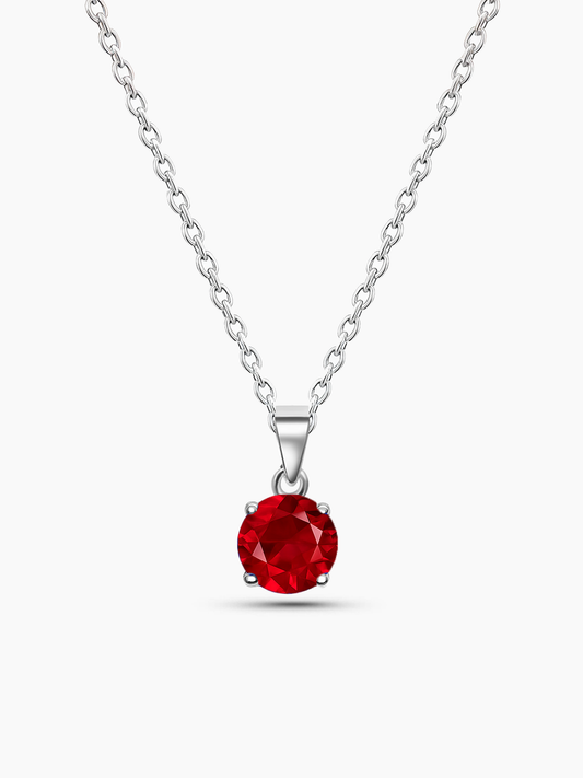 Lab Grown Ruby Pendant Necklace, 1.25ct