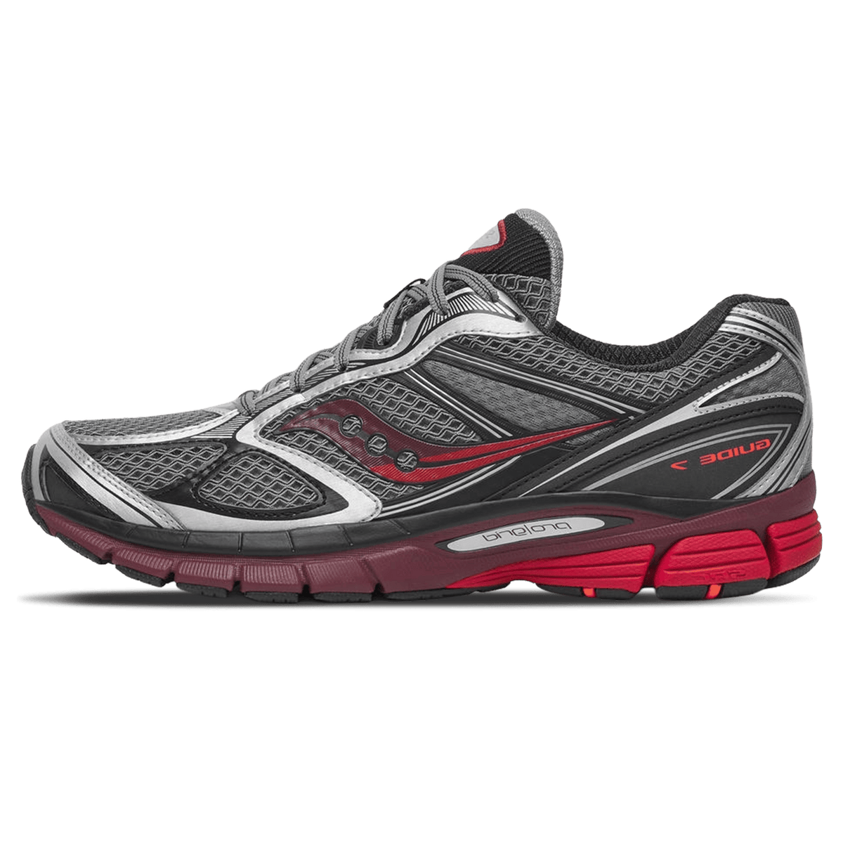 Saucony ProGrid Guide 7 – Silver Maroon Trainers