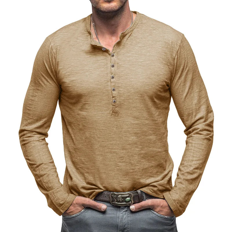 Optew Men’s Cotton Henley Shirt