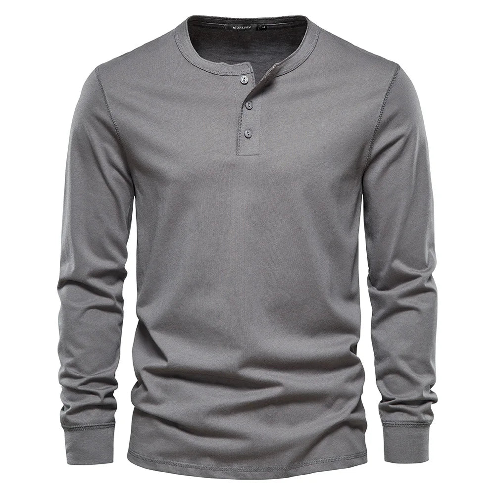 Optew Men’s Long Sleeve Henley Shirt