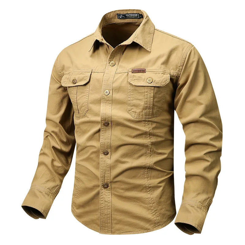 Optew Men’s Button-Front Chest-Pocket Shirt