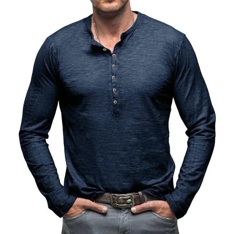 Optew Men’s Cotton Henley Shirt