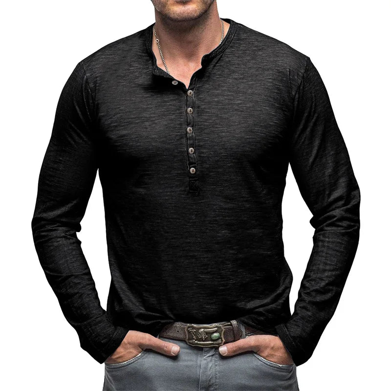 Optew Men’s Cotton Henley Shirt