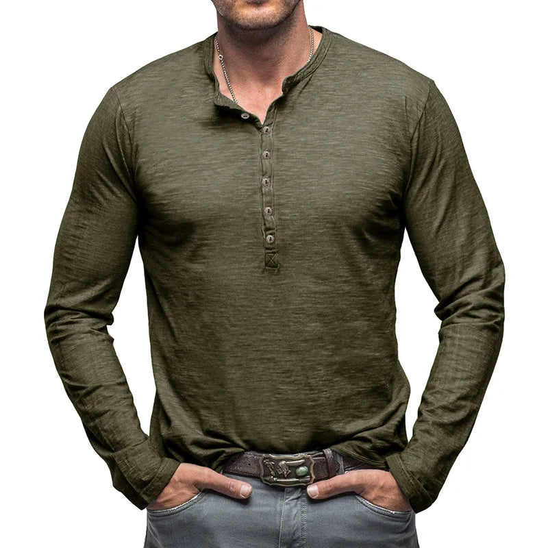 Optew Men’s Cotton Henley Shirt