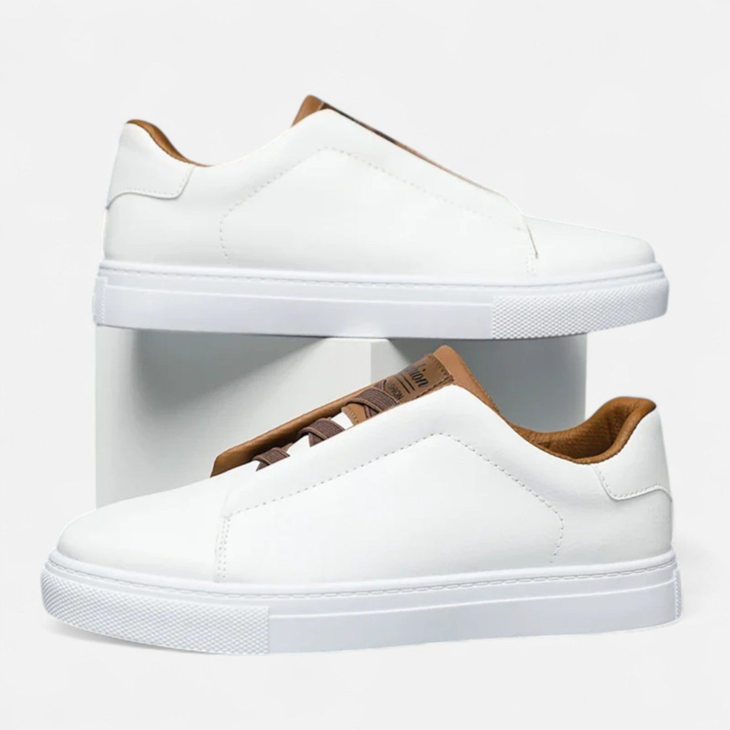 Optew Men’s Slip-On Leather Sneakers