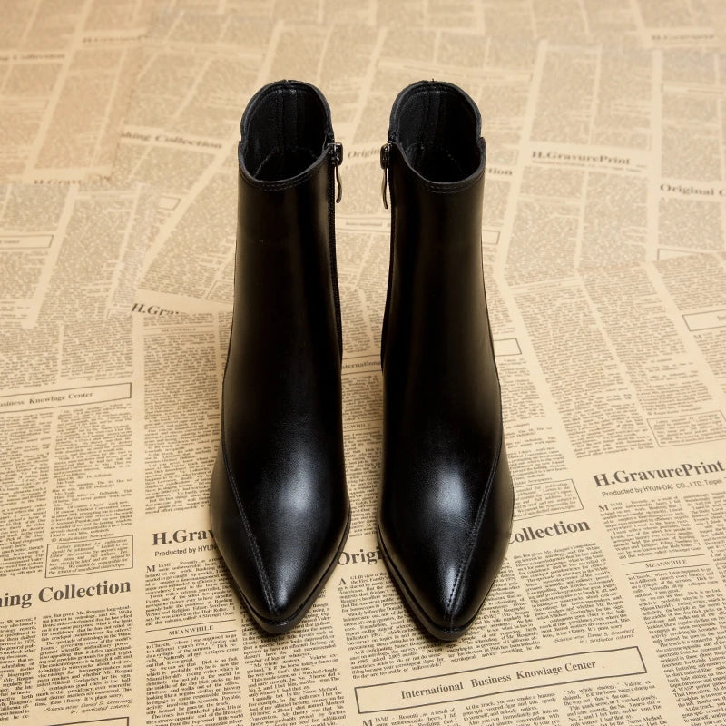 Optew Women's Everyday Pointed Toe Heeled Ankle Boots