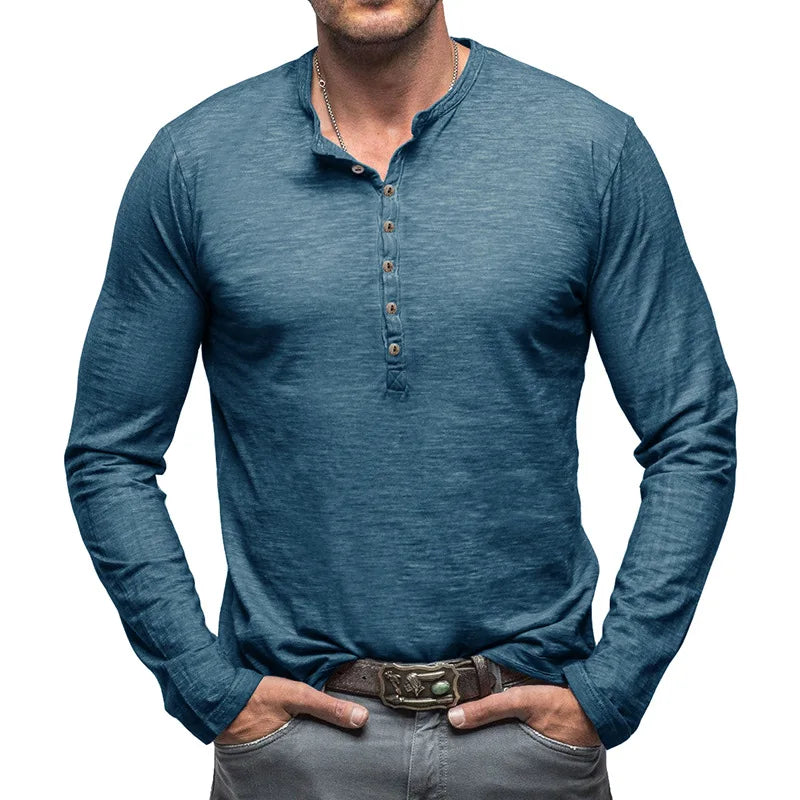 Optew Men’s Cotton Henley Shirt