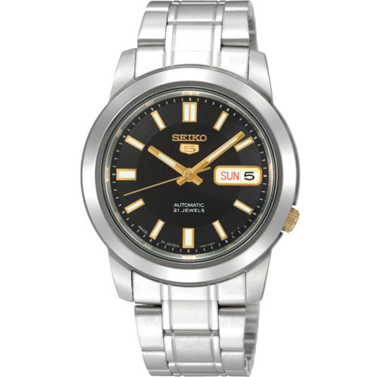 Seiko 5 Automatic Black Dial Stainless Steel Bracelet Men's Wristwatch SNKK17K1