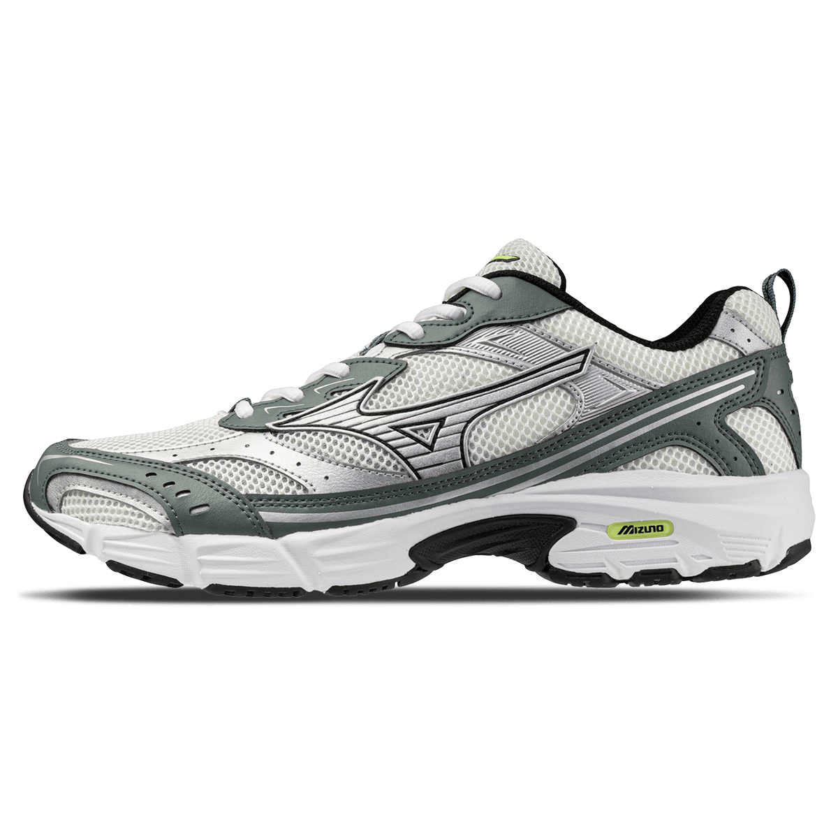 Mizuno MXR Sport – Snow White Silver Balsam Green Trainers