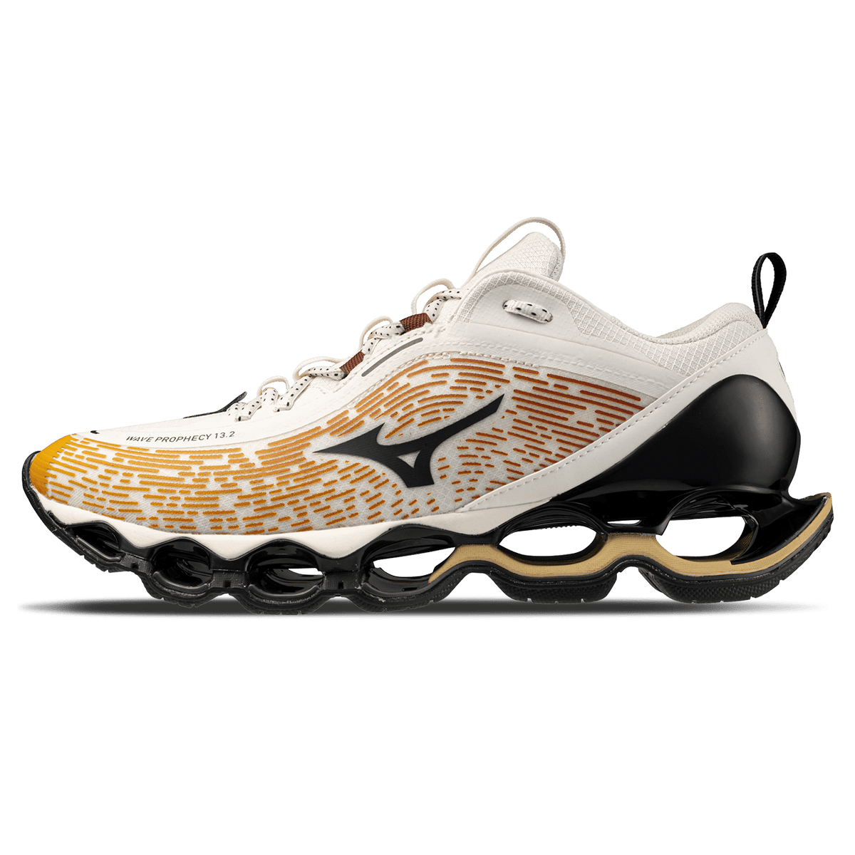 Mizuno Wave Prophecy 13.2 – Harvest Gold Black Snow White Trainers