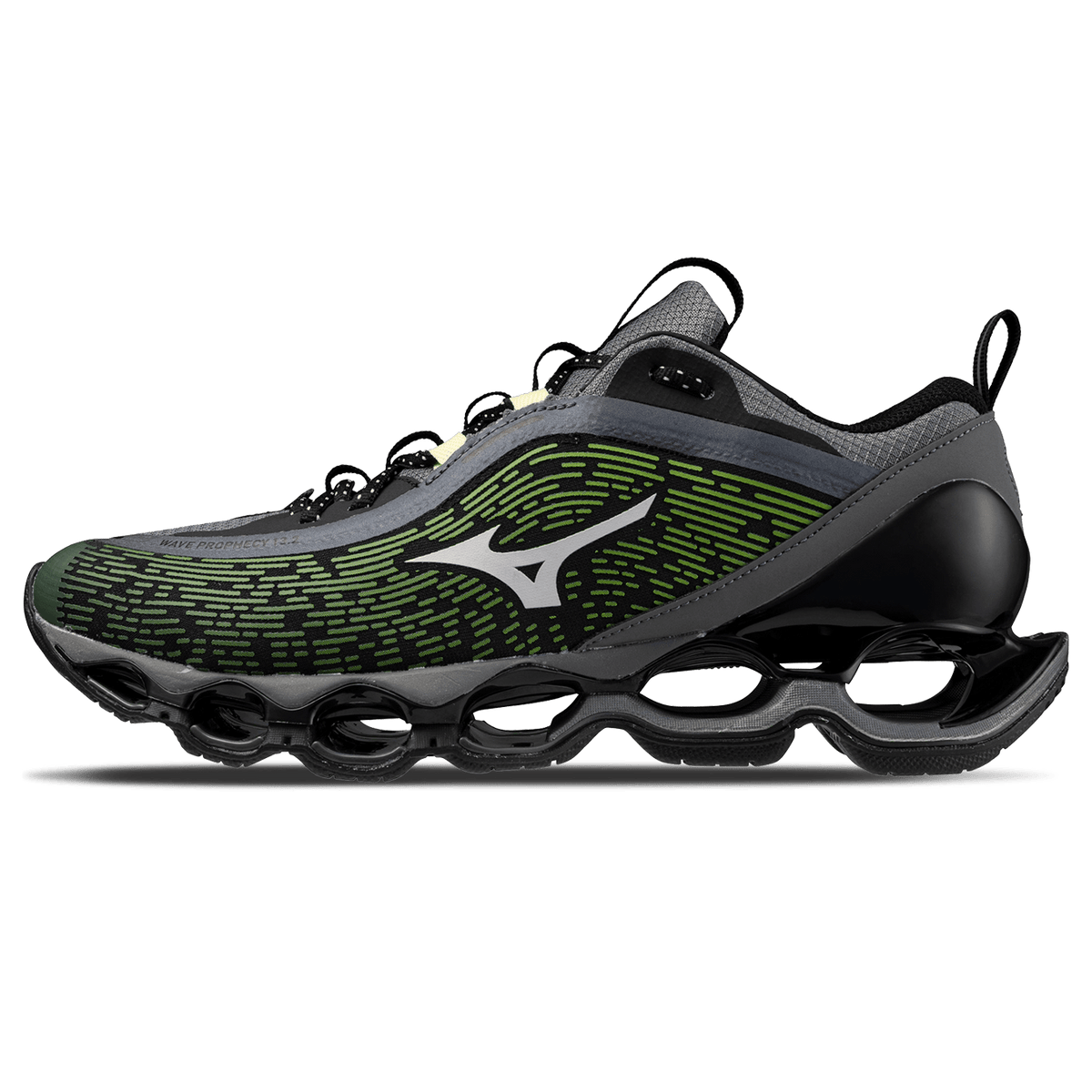 Mizuno Wave Prophecy 13.2 – Green Glow Cloudscape Quiet Shade Trainers
