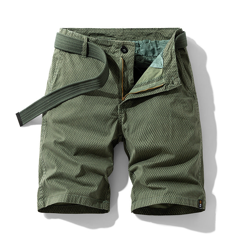 Optew Men’s Checkered Belt Shorts