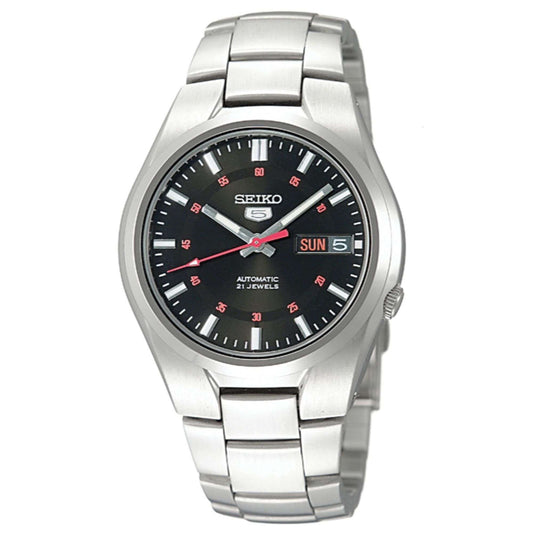 Seiko 5 Automatic Black Dial Steel Strap Men's Wristwatch SNK617K1