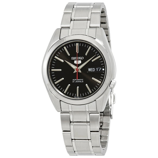 Seiko 5 Automatic Black Dial Steel Strap Men's Wristwatch SNKL45K1