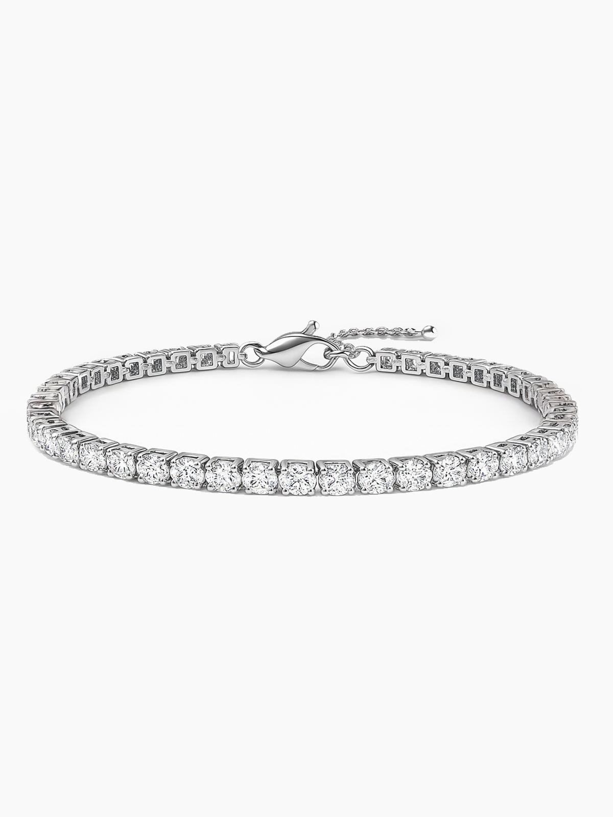 Sterling Silver Sparkling Adjustable Tennis Bracelet