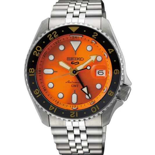 Seiko 5 Sports GMT 'Mikan Orange Dial SKX Re-Interpretation Men's Wristwatch SSK005K1