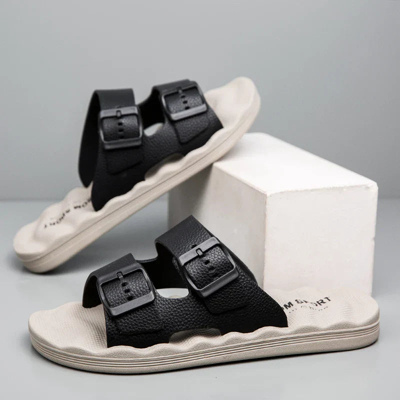 Optew Men’s Double Strap Buckle Sandal
