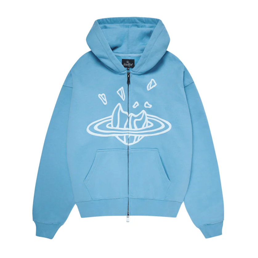 Broken Planet Zip-Up Hoodie - Light Blue